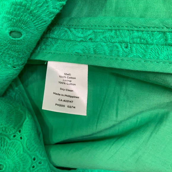 Talbots Emerald Green Eyelet A-Line Skirt NWOT - Picture 6 of 9